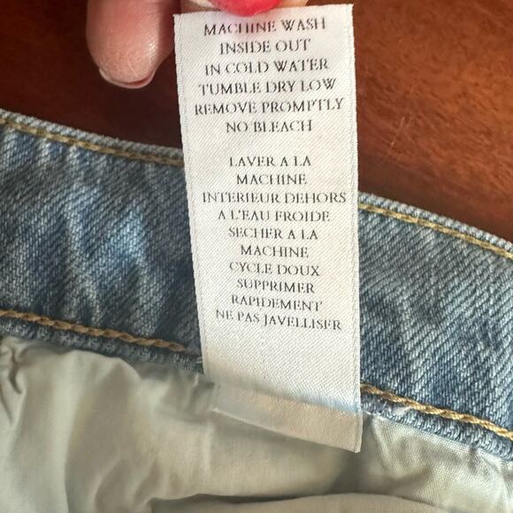 Frank & Eileen Monaghan High Waist Straight Leg Raw Hem Mom Blue Jeans 30 - Picture 11 of 16